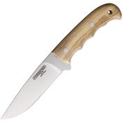 Forester 004O Satin Drop Point Fixed Blade Knife Olive Wood Handles