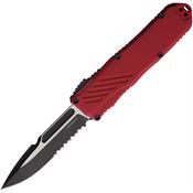 Guardian Tactical 94212 Auto Recon 035 G2 Two-Tone Part Serrated MagnaCut Spear Point OTF Knife Red Aluminum Handles