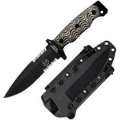 Halfbreed MIK04MULTI Medium Infantry 04 Black Part Serrated Drop Point Fixed Blade Knife Multi G10 Handles