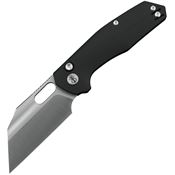 Ironfly VF02BK Yolo Satin Cleaver Button Lock Knife Black G10 Handles