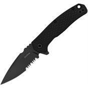 Kershaw 1407ST Conduit Assist Open Black Part Serrated Linerlock Knife Black Nylon Handles