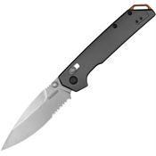 Kershaw 2038ST Iridium Stonewash Part Serrated D2 Carbon Steel DuraLock Knife Gray Handles