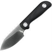 Kunwu F705BK2 Stiffy P Satin Fixed Blade Knife Black Micarta Handles
