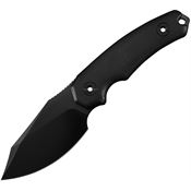 Kunwu F706BK3 Stiffy D Black Fixed Blade Knife Black Micarta Handles