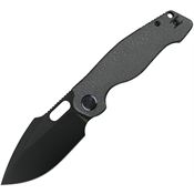 Kunwu K712T3 Gringo Black Framelock Knife Honeydew Texture Stonewash Handles