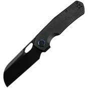 Kunwu S703LR2 S-Tao II Black Sheepsfoot Framelock Knife Honeydew Texture Titanium Handles