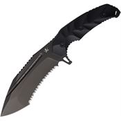 LOTAR Combat F106XBK KOBRA Gen 6 Sigma King Black Serrated D2 Carbon Steel Fixed Blade Knife Black G10 Handles