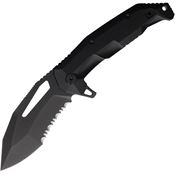 LOTAR Combat F106XBKX AKRAV Gen6X Ghost D2 Carbon Steel Tanto Framelock Knife Black Handles