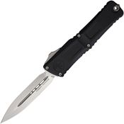 Microtech 114210 Auto Combat Troodon Gen III Stonewash Double Edge Dagger OTF Knife Black Aluminum Handles