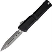 Microtech 114210AP Auto Combat Troodon Gen III Apocalyptic Double Edge Dagger OTF Knife Black Aluminum Handles