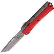 Microtech 18510APRD Auto Glykon Apocalyptic Tanto OTF Knife Apocalyptic/Red Aluminum Handles
