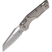 Microtech 21012APFRNC MSI Apocalyptic Serrated Sheepsfoot Ram-Lok Knife Frag Gray Handles