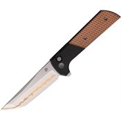 North Mountain Blade 2410AI Chop2 Copper Hammered Tanto Button Lock Knife Diamond Cut Copper/Black Aluminum Handles