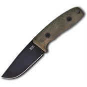 Reiff CC11BGCMBLKA Circadian Black MagnaCut Clip Point Fixed Blade Knife Green Micarta Handles