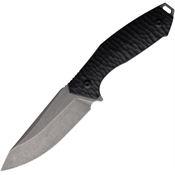 Remette ASB Allosaurus Stonewash D2 Carbon Steel Fixed Blade Knife Black G10 Handles