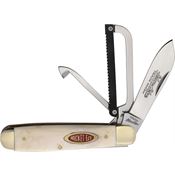 Robeson 632730W Gamecock Folder Knife White Bone Handles