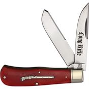 Rough Rider 2623 Long Rifle Jumbo Trapper Knife Red Smooth Bone Handles