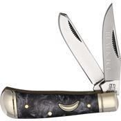Rough Rider 2694 Midnight Pearl Tiny Trapper Knife Black Swirl Handles