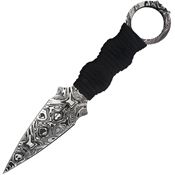 Takumitak 102BKCS Defender Double Edge Dagger Fixed Blade Knife Black Cord Wrapped Handles