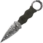 Takumitak 102GNCS Defender Double Edge Dagger Fixed Blade Knife Green Cord Wrapped Handles