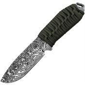 Takumitak 103GNCS Takumi Drop Point Fixed Blade Knife Green Cord Wrapped Handles