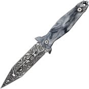 Takumitak 503BKCS Protector Double Edge Dagge Fixed Blade Knife Black Glow Handles