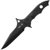 TOPS ABKO01 Abaniko Black Carbon Steel Fixed Blade Knife Black G10 Handles