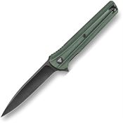 Trivisa TY28GM14 Seagull Black Stonewash Linerlock Knife Green Micarta Handles