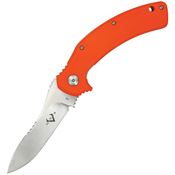 V NIVES 31FPOR Mini ADAPPT Satin D2 Carbon Steel Framelock Knife Orange Handles
