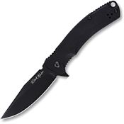 V NIVES 33GPBBK Black Rambo Shorty Pro Black D2 Carbon Steel Clip Point Linerlock Knife Black G10 Handles
