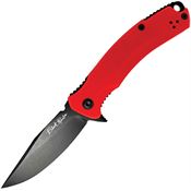 V NIVES 33GPBR Black Rambo Shorty Pro Black D2 Carbon Steel Clip Point Linerlock Knife Red G10 Handles