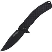 V NIVES 34FPBBK Black Rambo Utility Black Clip Point Linerlock Knife Black FRN Handles