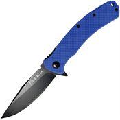 V NIVES 34FPBBL Black Rambo Utility Black Clip Point Linerlock Knife Blue FRN Handles