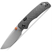 Vosteed A1608 Marten Top Stonewash Drop Point Linerlock Knife Carbon Fiber Handles