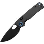 Vosteed A2601 Porcupine Top Black Stonewash Drop Point Linerlock Knife Black Micarta Handles