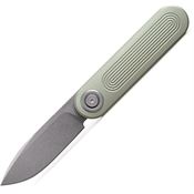 Vosteed A3707 Corgi-V Stonewash Drop Point Vanchor Lock Knife Green Aluminum Handles