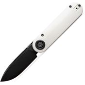 Vosteed A3712 Corgi-V Black Stonewash Drop Point Vanchor Lock Knife White G10 Handles