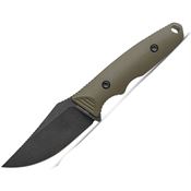 Vosteed D0402 H-Back Black Stonewash Clip Point Fixed Blade Knife OD Green G10 Handles