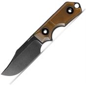 Vosteed D0603 Quokka Black Stonewash Bowie Fixed Blade Knife Amber PEI Handles