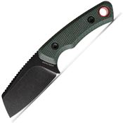 Vosteed D0701 Marmoset Black Stonewash Cleaver Fixed Blade Knife OD Green Micarta Handles