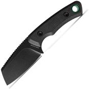 Vosteed D0702 Marmoset Black Stonewash Cleaver Fixed Blade Knife Black Micarta Handles