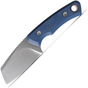 Vosteed D0703 Marmoset Stonewash Cleaver Fixed Blade Knife Blue Micarta Handles