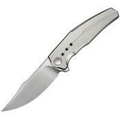 WE 230864 Kyklos Satin Clip Point Framelock Knife Satin Titanium Handles