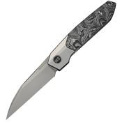 WE 240072 Brr15 Stonewash Wharncliffe Bolster Lock Knife Gray Titanium/Aluminum Foil Carbon Fiber Handles