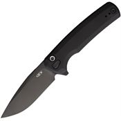 Zero Tolerance 0044BLK 0044 Black Drop Point Button Lock Knife Black Titanium Handles