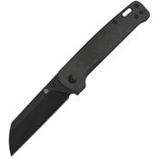 QSP 130V2A2 Penguin Black Stonewash D2 Carbon Steel Sheepsfoot Linerlock Knife Brown Micarta Handles