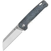 QSP 130V2B1 Penguin Two-Tone D2 Carbon Steel Sheepsfoot Linerlock Knife Denim Micarta Handles