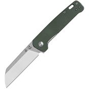 QSP 130V2C1 Penguin Two-Tone D2 Carbon Steel Sheepsfoot Linerlock Knife Green Micarta Handles
