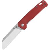 QSP 130V2D1 Penguin Two-Tone D2 Carbon Steel Sheepsfoot Linerlock Knife Red Micarta Handles
