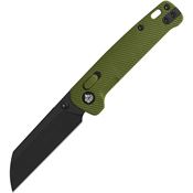 QSP 130GLB2 Penguin Black Sheepsfoot Glyde Lock Knife OD Green FRN Handles